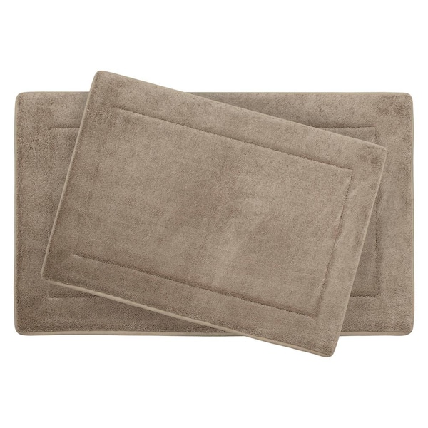 Unbranded Terry Linen 20 in. x 32 in Microfiber Memory Foam. 2-Piece Set Bath Mat Set