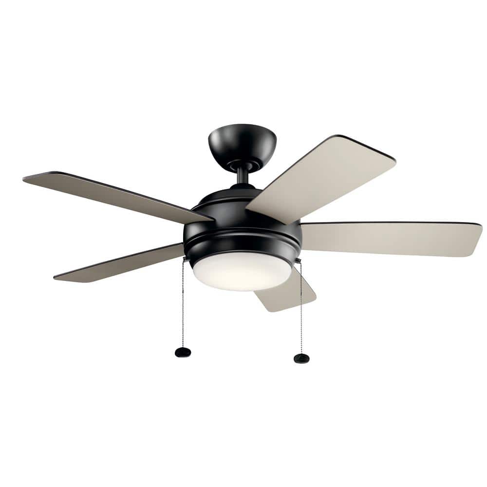 Starkk 42 in. Indoor Satin Black Downrod Mount Ceiling Fan with Integrated LED with Pull Chain price history on PriceWatchPro