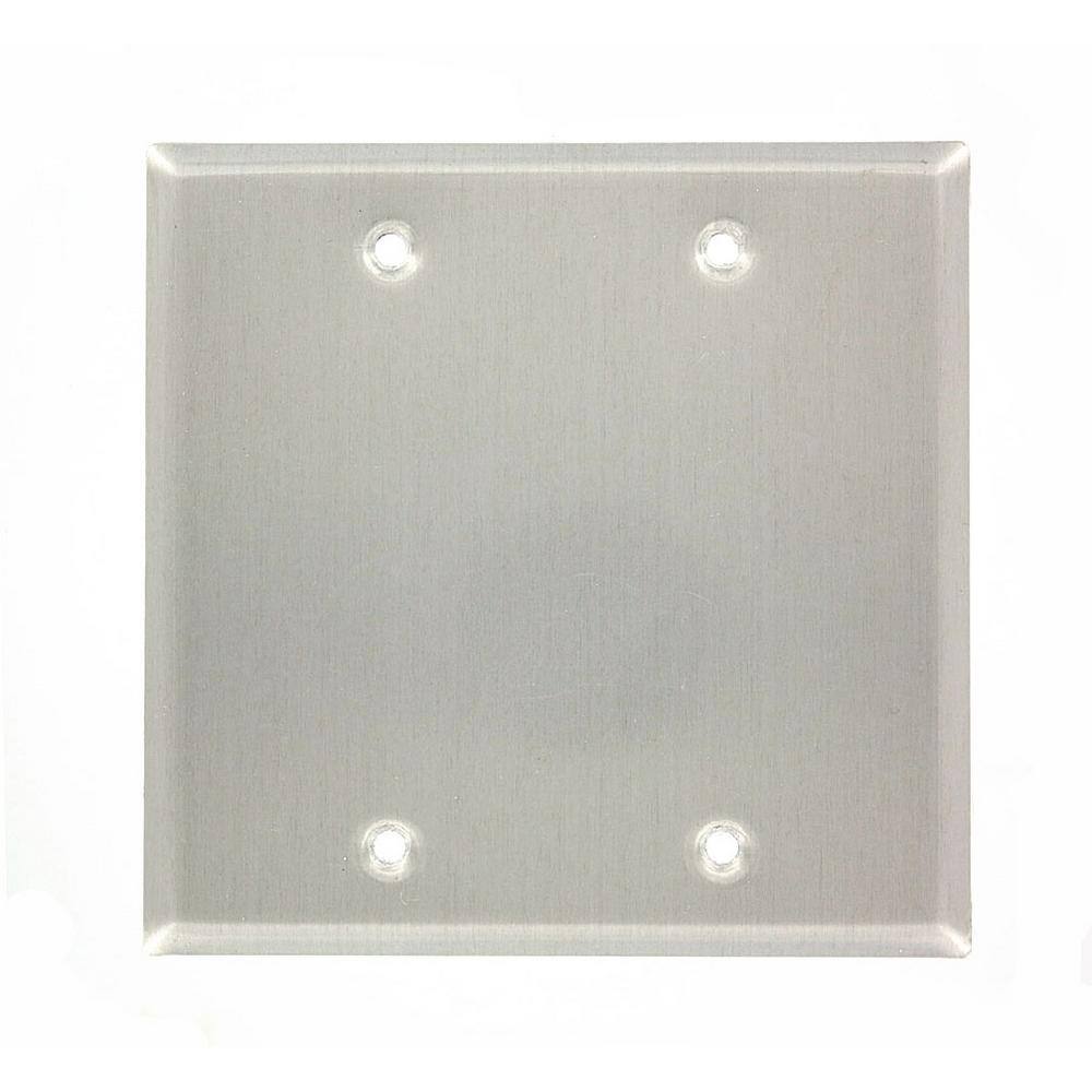 Leviton Stainless Look 2Gang Blank Plate Wall Plate (1Pack) 83025EXT