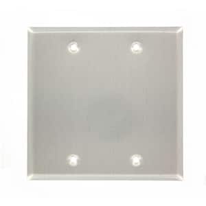 Stainless Look 2-Gang Blank Plate Wall Plate (1-Pack)