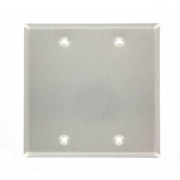 Leviton Stainless Look 2-Gang Blank Plate Wall Plate (1-Pack)