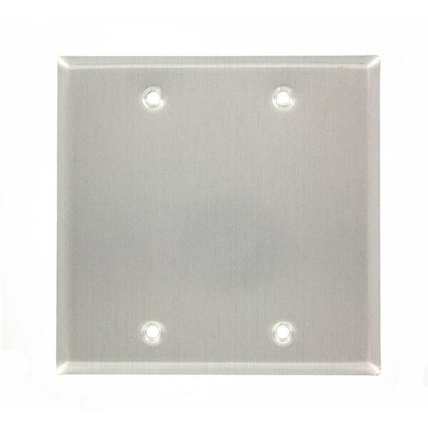 Leviton 2-Gang Aluminum Weather Resistant Blank Plate Standard Wall Plate w/ Gasket (1-Pack) 83025-EXT