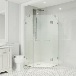 Piedmont 36 in. L x 36 in. W x 73 in. H Frameless Pivot Neo-angle Shower Enclosure in Chrome with 3/8 in. Clear Glass