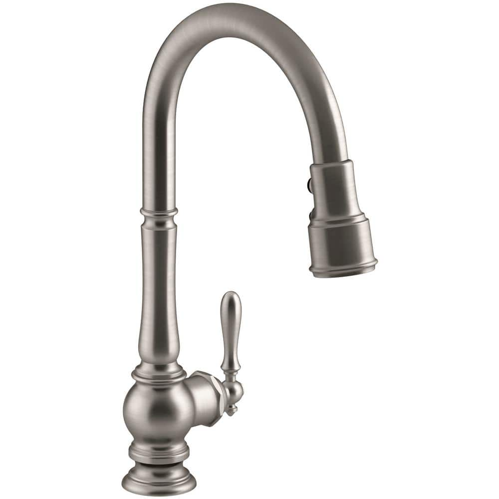 KOHLER Artifacts Single-Handle Touchless Pull-Down Sprayer Kitchen ...