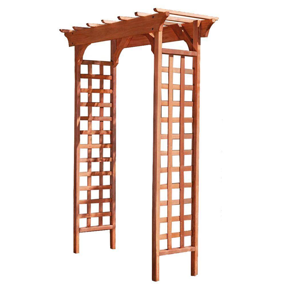 Greenstone Fairchild 84 in. x 61 in. Outside Wood Garden Arbor MFS49PG