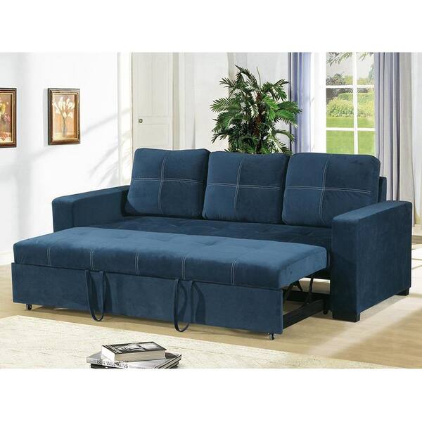Venetian Worldwide Navy Linen Convertible Sofa Sleeper VP  display picture 3