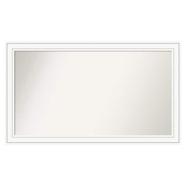 Amanti Art Craftsman White 51 in. x 30 in. Custom Non-Beveled Satin Wood Framed Bathroom Vanity Wall Mirror