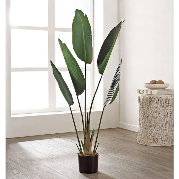 SAFAVIEH Artificial Gladiolus Plant 47.6 in. Black Plastic Pot