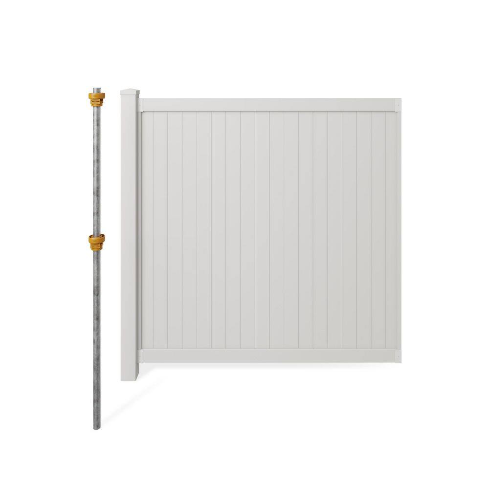 WamBam 6 ft. H x 6 ft. W No Dig Cambridge White Vinyl Flat Top Privacy Fence Panel with Post and Anchor price history on PriceWatchPro
