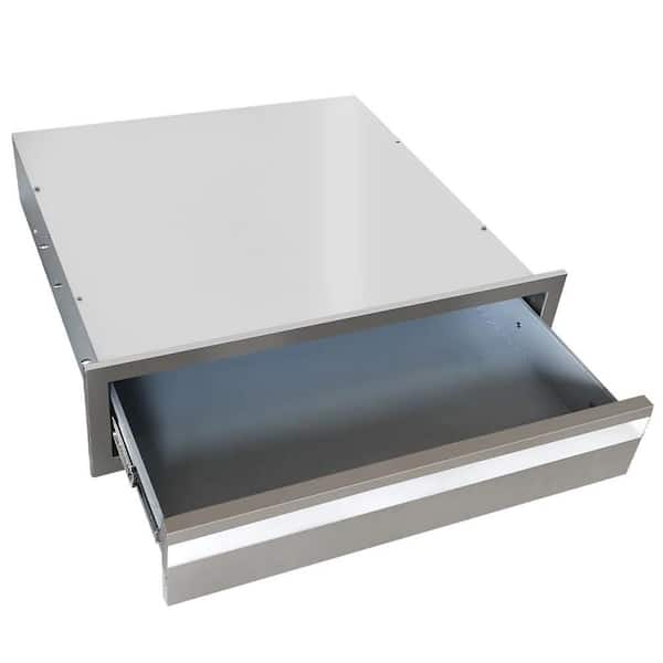 24 in. W x 6.5 H x 23 in. D, Outdoor Kitchen Drawer, Stainless Steel SingleLayer BBQ Access Drawer w/ Flush Mount Handle