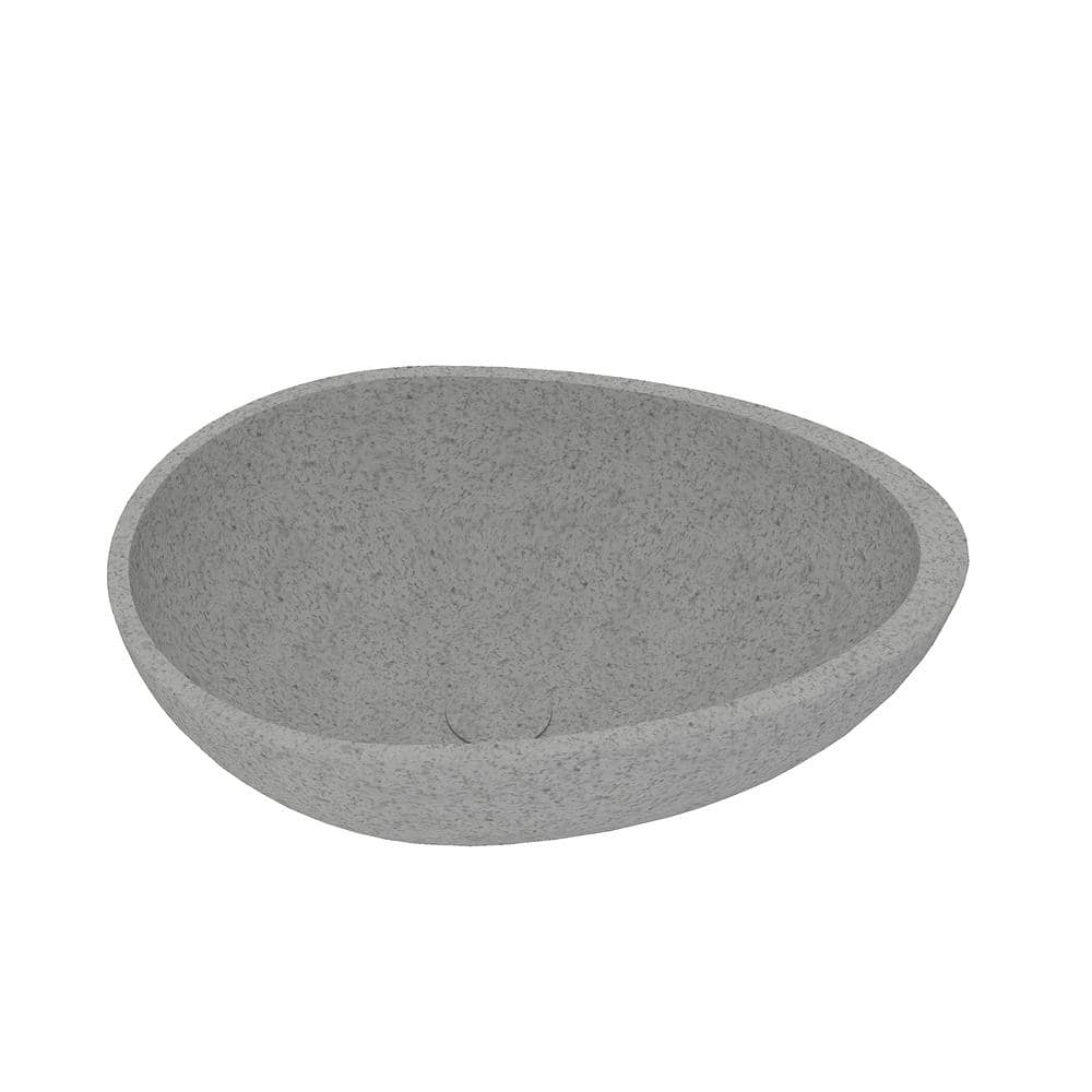 CASAINC Maple 15.35'' Concrete Oval Bathroom Sink