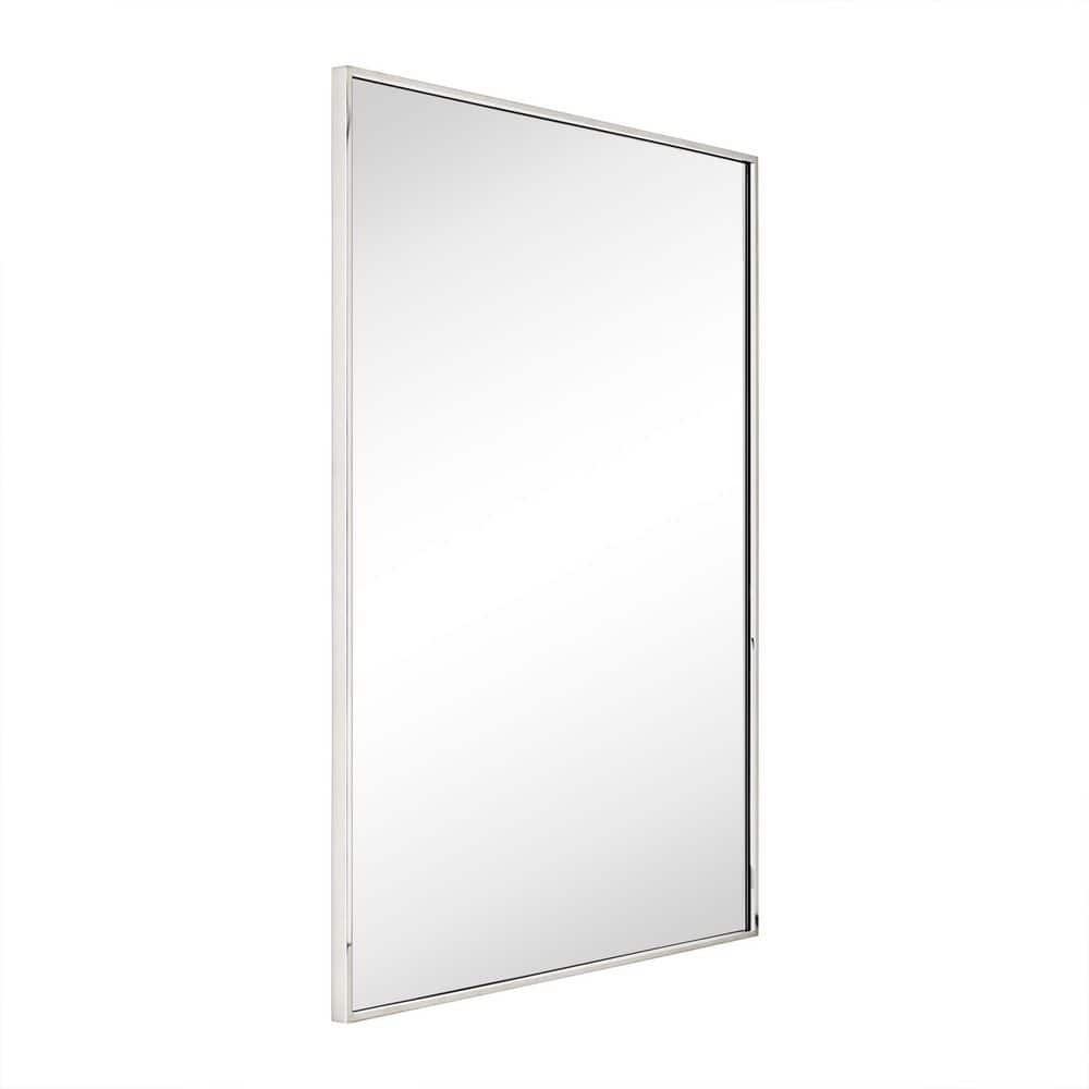 Linton 24 in. W x 32 in. H Rectangle Stainless Steel Framed Wall Mounted Bathroom Vanity Mirror in Chrome price history on PriceWatchPro
