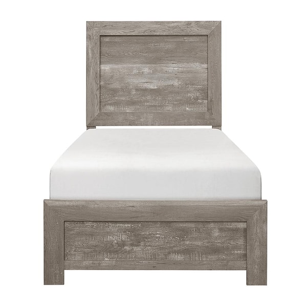 Quinby Gray Wood Frame Twin Panel Bed