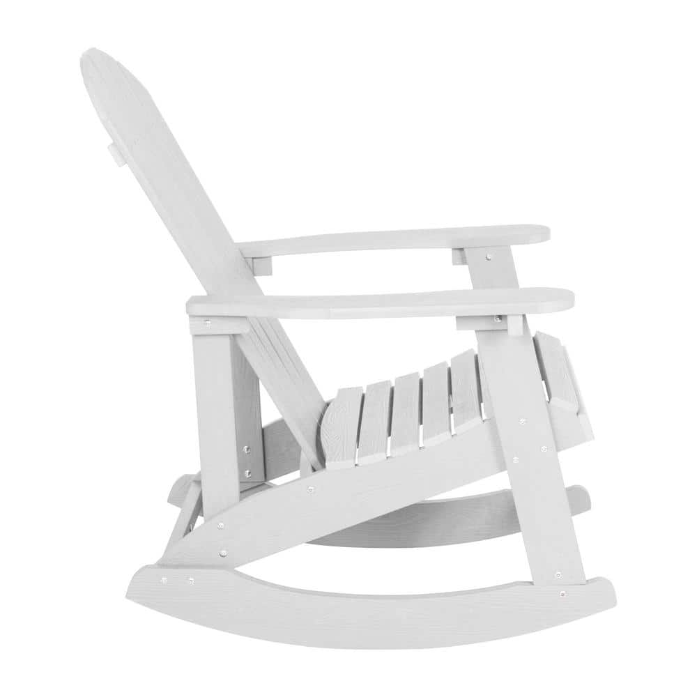 White Poly Lumber Classic Adirondack Rocking Chair