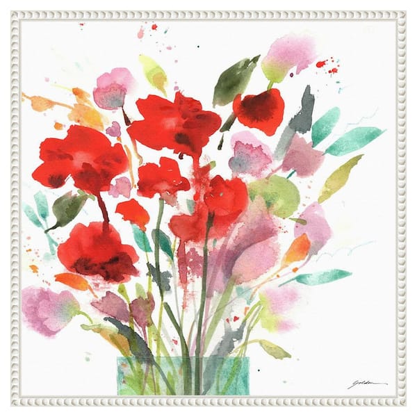 Amanti Art Remembrance by Sheila Golden 22 in. W x 22 in. H. Canvas Wall Art Print Framed in White