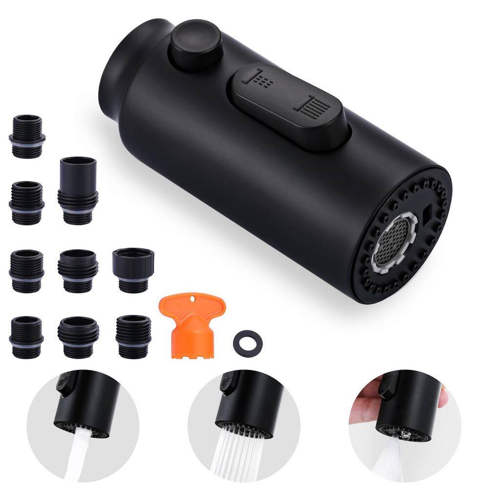 3 Modes Pull Down Kitchen Faucet Sprayer Head Replacement With 9 Adapters in Matte Black price history on PriceWatchPro