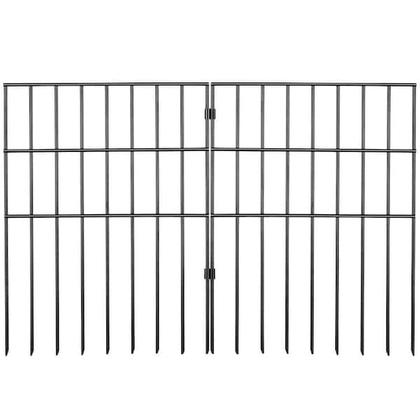 VEVOR 17 in. H x 13 in. L Garden Fence No Dig Fence Animal Barrier Fence with 1.5 in. Spike Spacing Be Made of Carbon Steel