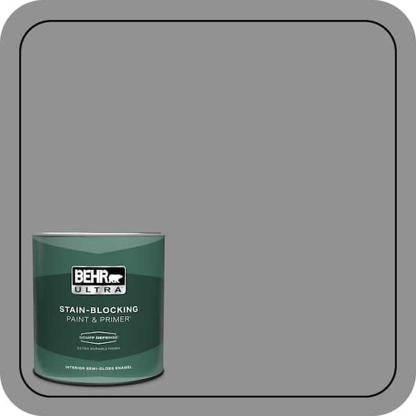 BEHR ULTRA 1 qt. #N520-4 Cool Ashes Extra Durable Semi-Gloss Enamel Interior Paint & Primer