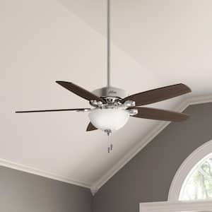 Builder Deluxe 52 in. Indoor Brushed Nickel Ceiling Fan with Light Kit