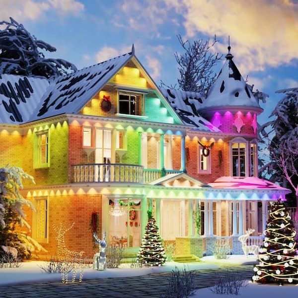 RGBIC Permanent 60 Light 100 ft. Indoor/Outdoor Plug-in Integrated LED Novelty String-Light with IP67 Waterproof