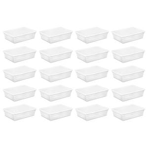 Single Lidded 28 Qt.Clear Storage Tote Container 1655 (20-Pack)