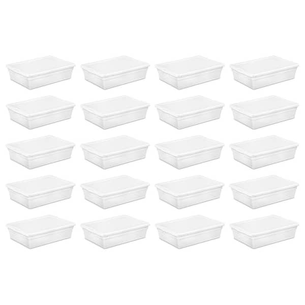 Single Lidded 28 Qt.Clear Storage Tote Container 1655 (20-Pack)