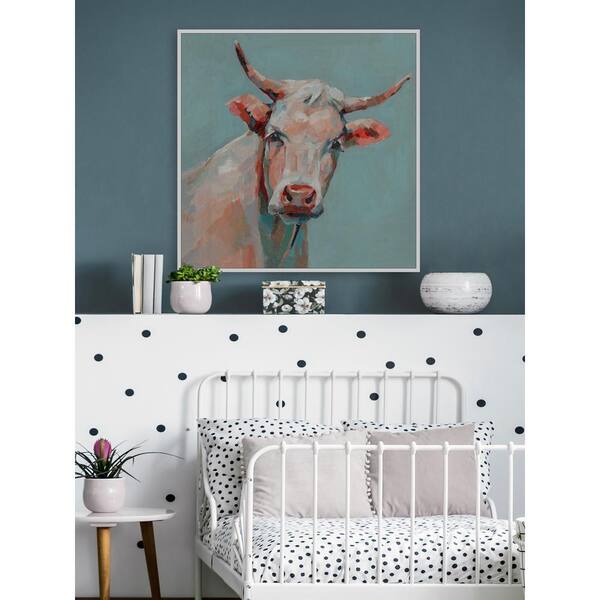 Cattle Portrait by Marmont Hill Floater Framed Canvas Animal Art