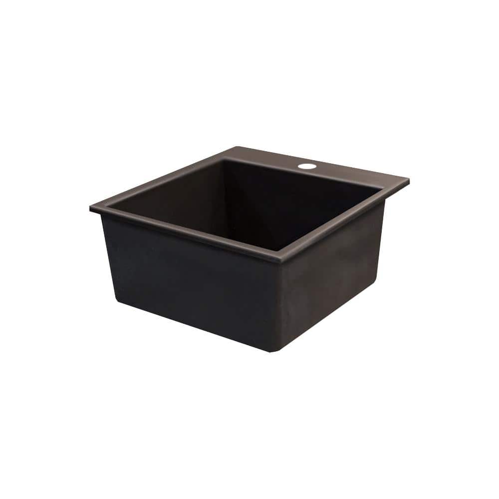 Espresso Granite Single Bowl Drop-In Kitchen Sink