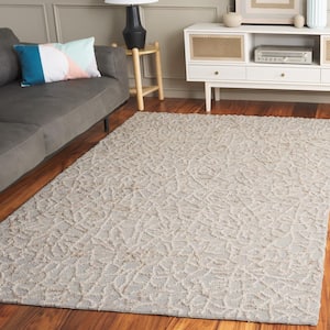 Abstract Beige/Gray 4 ft. x 6 ft. Unitone Abstract Area Rug