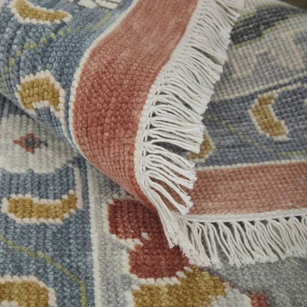 Gray, Red, Ivory 8 ft. x 12 ft. Floral Area Rug