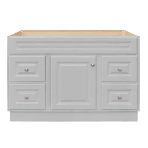 Glacier Bay Hampton 48 in. W x 21 in. D x 33.5 in. H Bath Vanity Cabinet without Top in Dove Gray