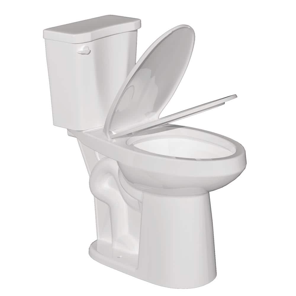 HOMLYLINK 19 in. Tall 2-Piece Toilet 1.28 GPF Single Flush Elongated ...