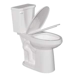 19 in. Tall 2-Piece Toilet 1.28 GPF Single Flush Elongated Toilet in White Map Flush 1000g with Soft-Close Seat