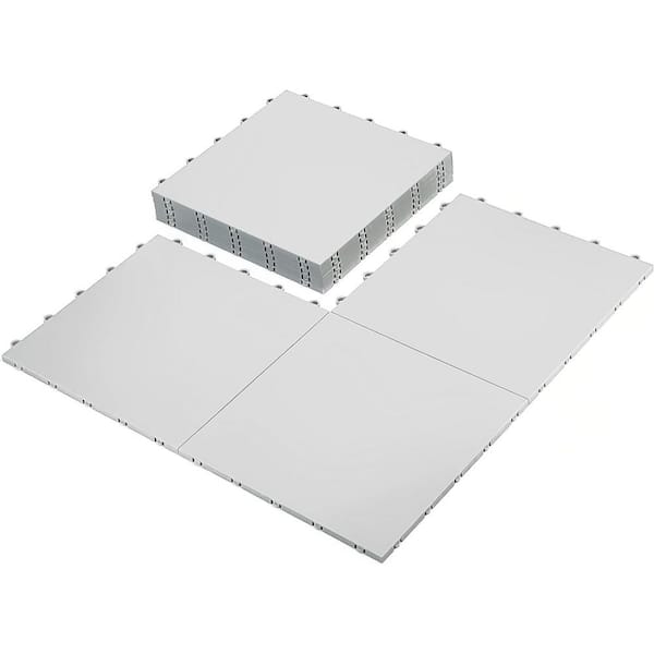 14 ft. x 14 ft. High Durability Colored Flooring Tiles Interlocking Versatile Surface Deck Tiles in Gray (8 Per Pack)