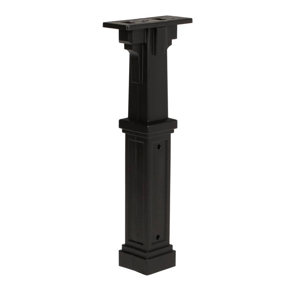 Grand Haven Black Heavy-Duty Plastic Mailbox Post