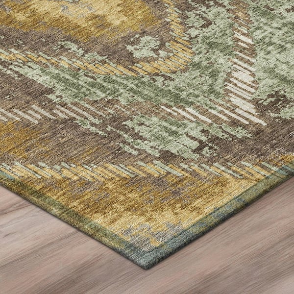 Chantille Machine Washable Indoor/Outdoor Abstract ACN2927 Green 5 ft. x 7 ft. 6 in. Area Rug