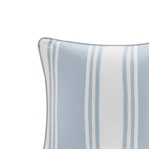 Crystal Beach White 18 in. X 18 in. Pieced Square Throw Pillow