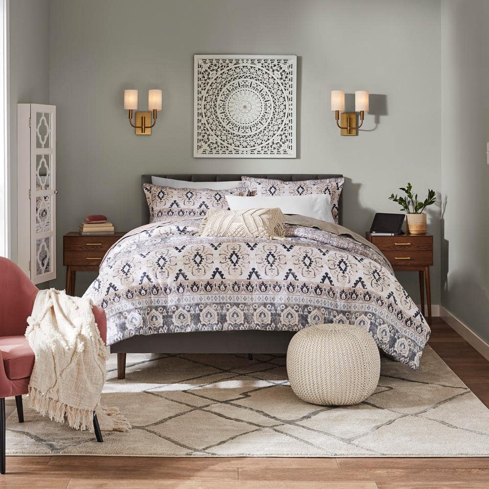Natural Diamond Tufted Organic Cotton 50" x 60" Throw Blanket