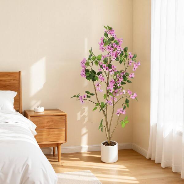 Gravee 2 Pack 4 ft. Potted Artificial Bougainvillea Trees with