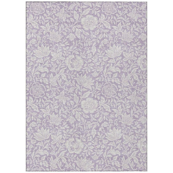 Chantille Machine Washable Indoor/Outdoor Abstract ACN2572 Lavender 5 ft. x 7 ft. 6 in. Area Rug