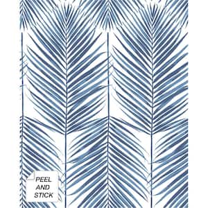 Paradise Palm Coastal Blue Botanical Vinyl Peel & Stick Wallpaper Roll (Covers 30.75 Sq. Ft.)