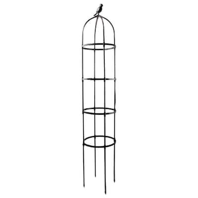 70. 8 in. H Metal Garden Obelisk Trellis with Heavy Duty Plastic Coated, Black