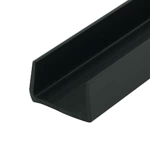 11/16 in. D x 1-1/16 in. W x 72 in. L Black Styrene Plastic U-Channel Moulding Fits 1-1/16 in. Board, (18-Pack)