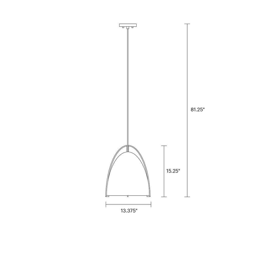 Contemporary Satin Brass and Midnight Black Steel 1-Light Pendant