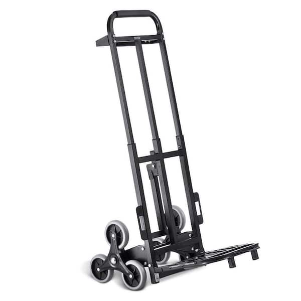 Stair Climbing Cart 460 lbs. Capacity Heavy-Duty Folding Hand Truck w/ Dual Handle 6 Wheels and Ropes for Moving, Office