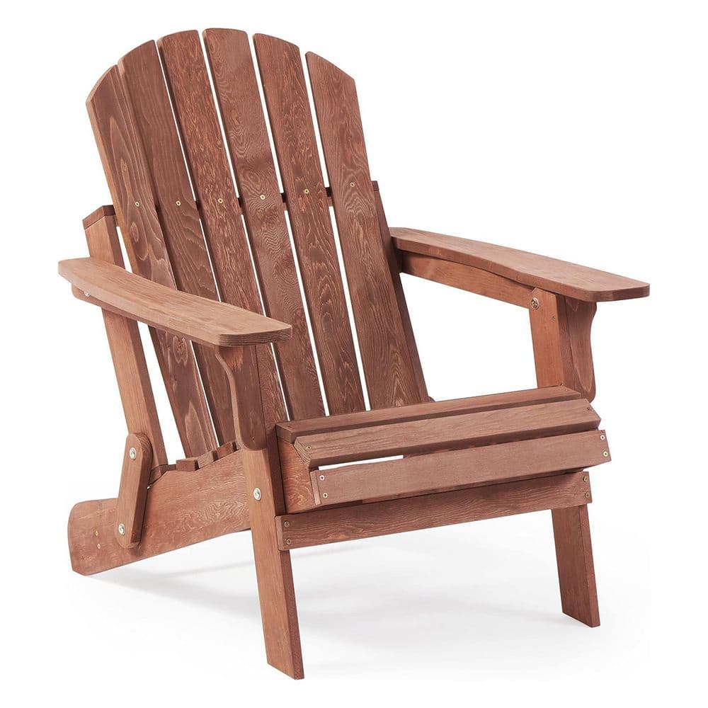 Coffee Wooden Outdoor Folding Adirondack Chair for Garden Backyard (1-Pack) price history on PriceWatchPro