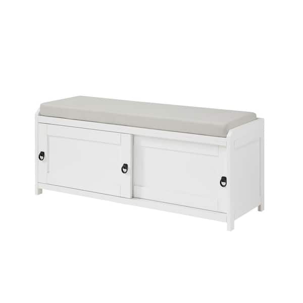 Boyel Living White Homes Collection, White Wood Storage Bench