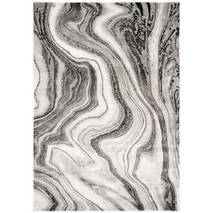 Craft Gray/Silver Doormat 3 ft. x 5 ft. Marbled Abstract Area Rug