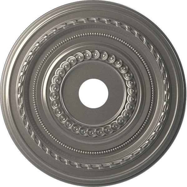 Ekena Millwork 22" O.D. x 3-1/2" I.D. x 1" P Cole Thermoformed PVC Ceiling Medallion (Fits Canopies up to 6") in Aged Dark Steel