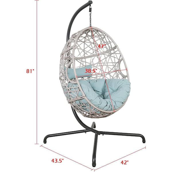 Cisvio Patio Wicker Swing Egg Chair Basket Rattan Teardrop Hanging ...